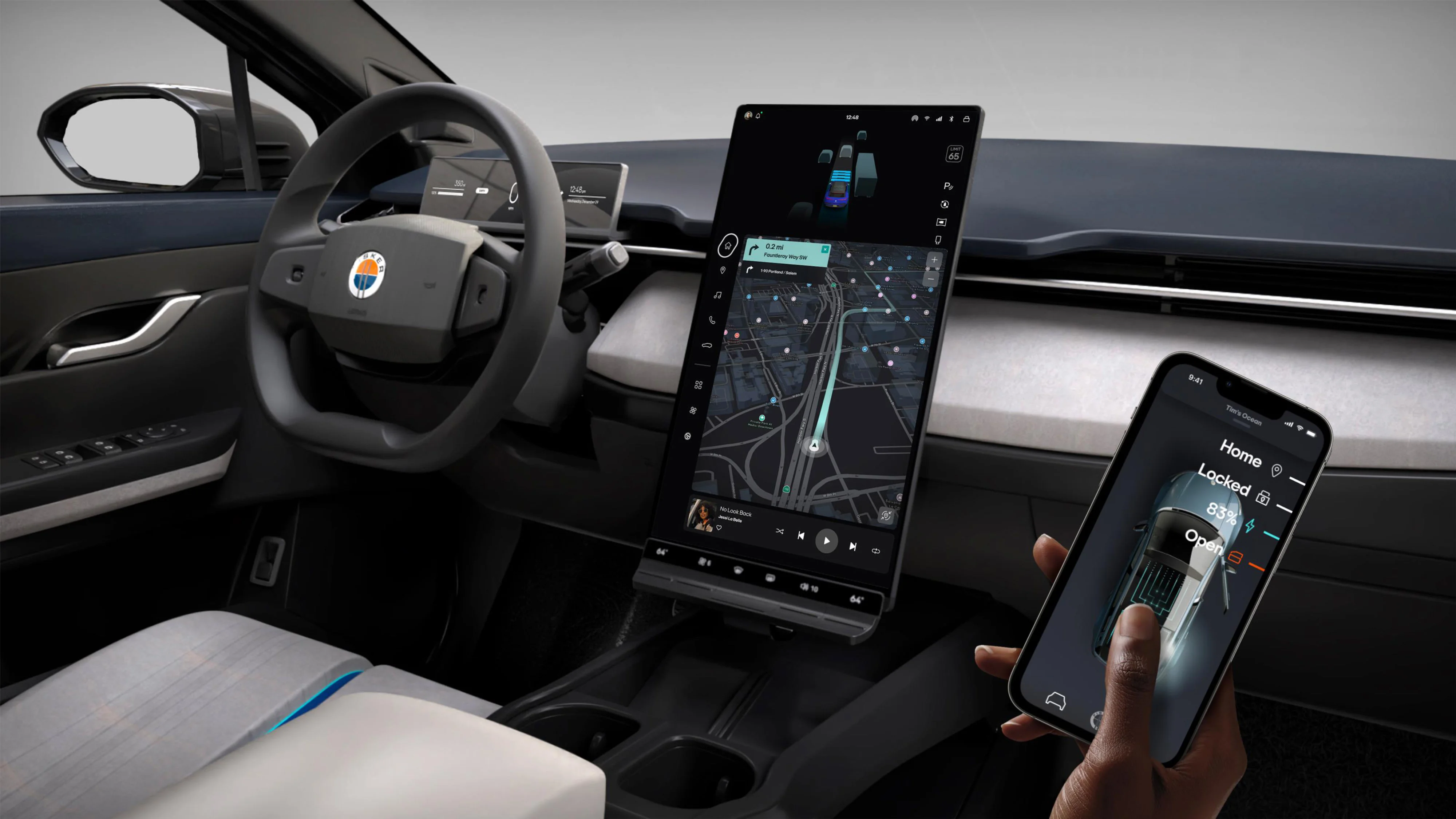 Revolutionary Rotating Touchscreen in the Fisker Ocean